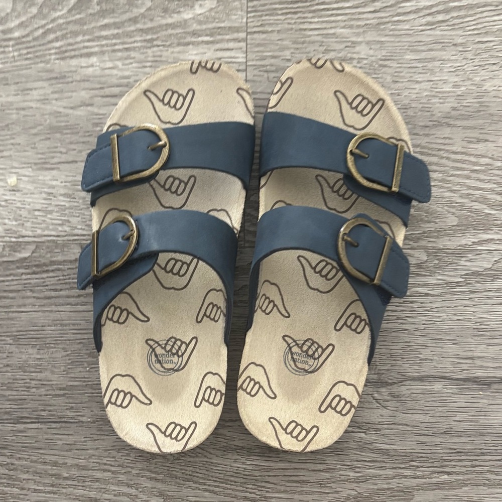 NWOT wonder nation Blue Sandals with Buckle Detail